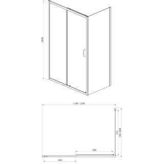 Душевое ограждение AZARIO MILTON AZ-ND1131 L 1200